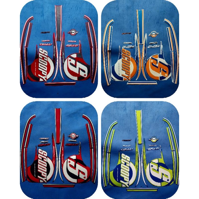 Striping Stiker Lis Les Body Motor Honda Scoopy Sporty eSP 2015 Full Set Motif Standar Original Kual