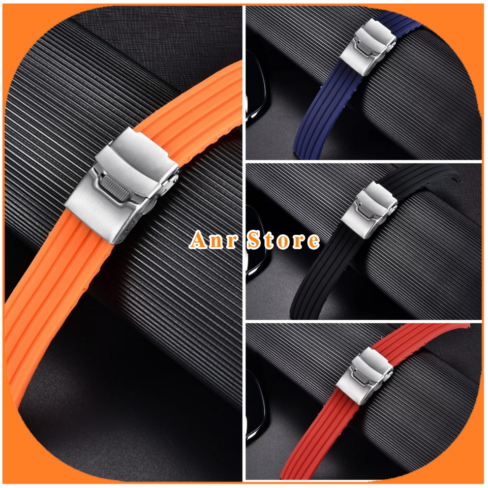 Tali Jam Tangan Karet Engsel 20 mm 22 mm 24 mm