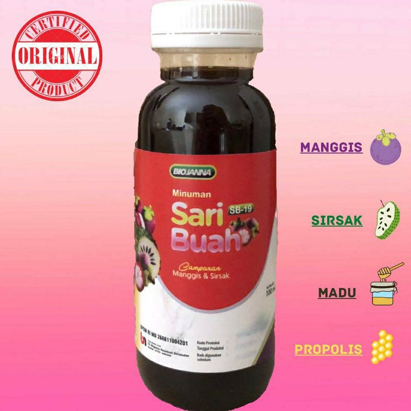 

Sari Buah Probiotik BioJanna Manggis Sirsak Madu Propolis