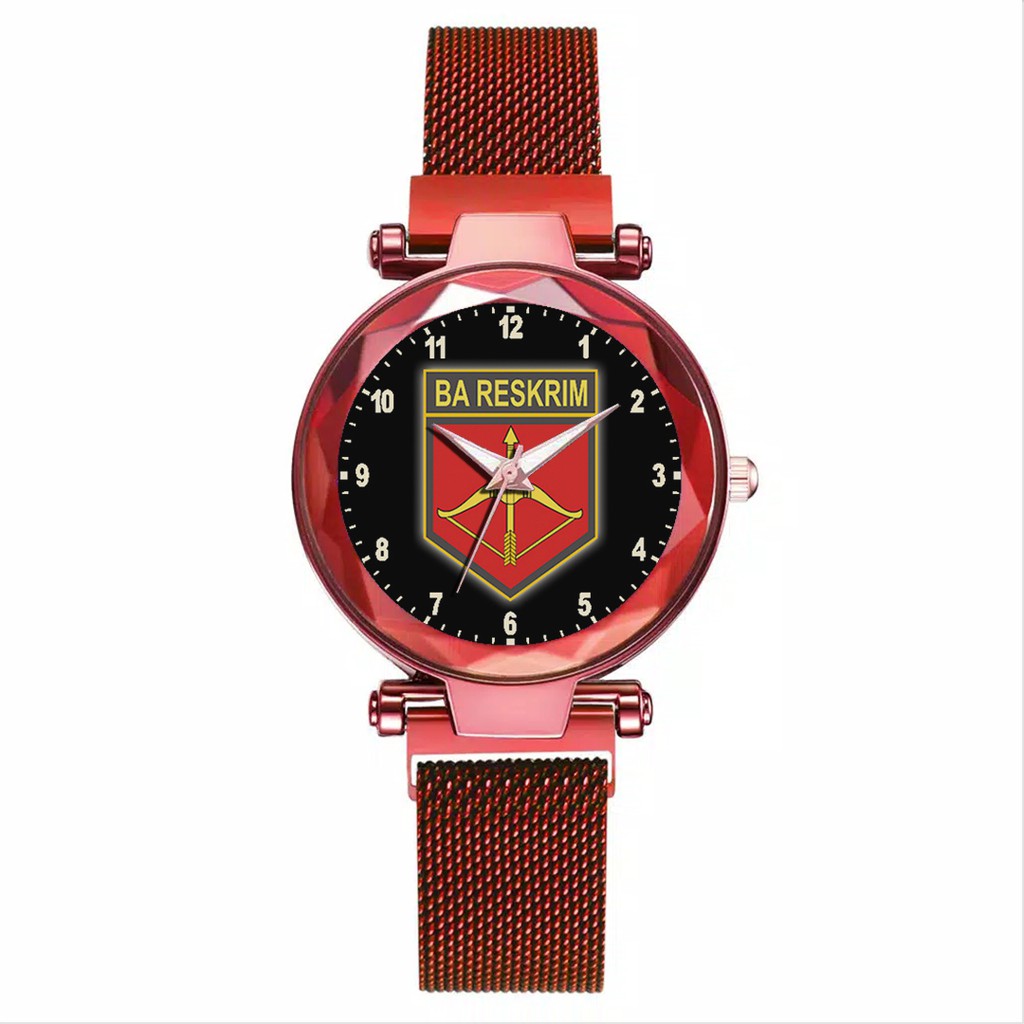 Jam Tangan Wanita Custom - LOGO BARESKRIM Free Box &amp; Batre Cadangan