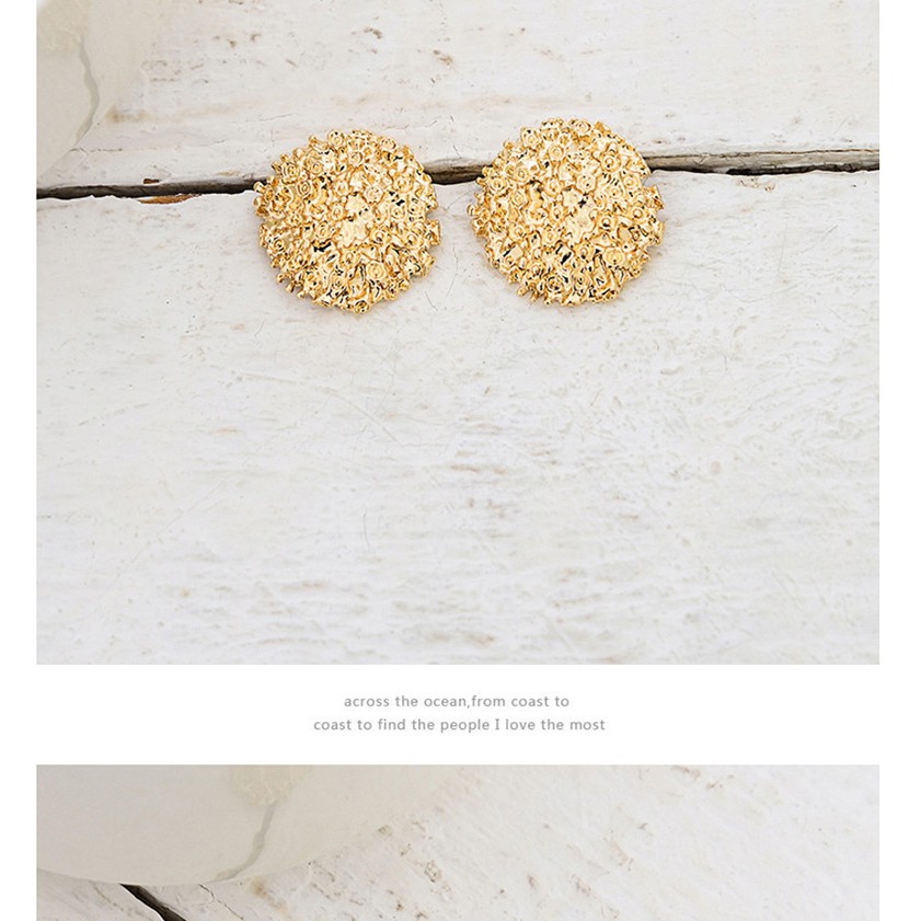 LRC Anting Tusuk Fashion Gold Irregular Geometric  F46234