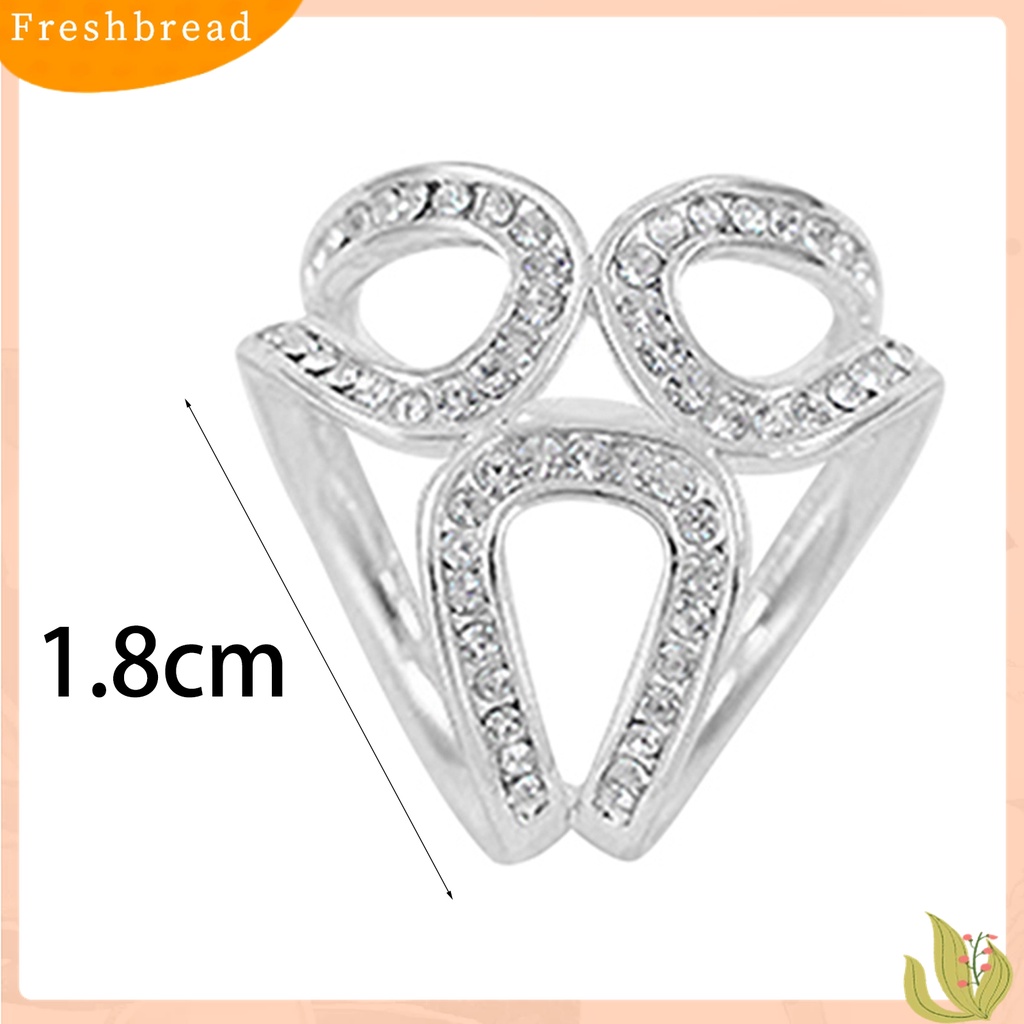 [ TERLARIS]Scarf Buckle Clip Simple Easy Matching Alloy Three-ring Rhinestone Shawl Holder for Shopping Travel