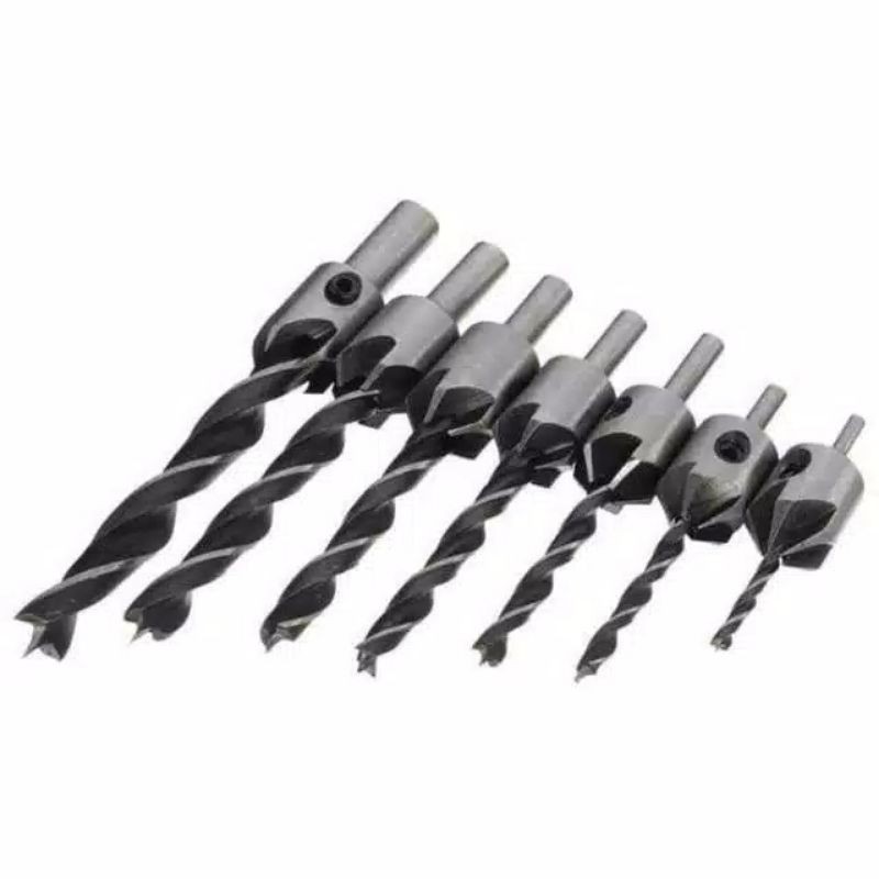 Mata Bor Kayu / Mata Bor Drill Bit Countersink HSS 3-10mm - 7 PCS