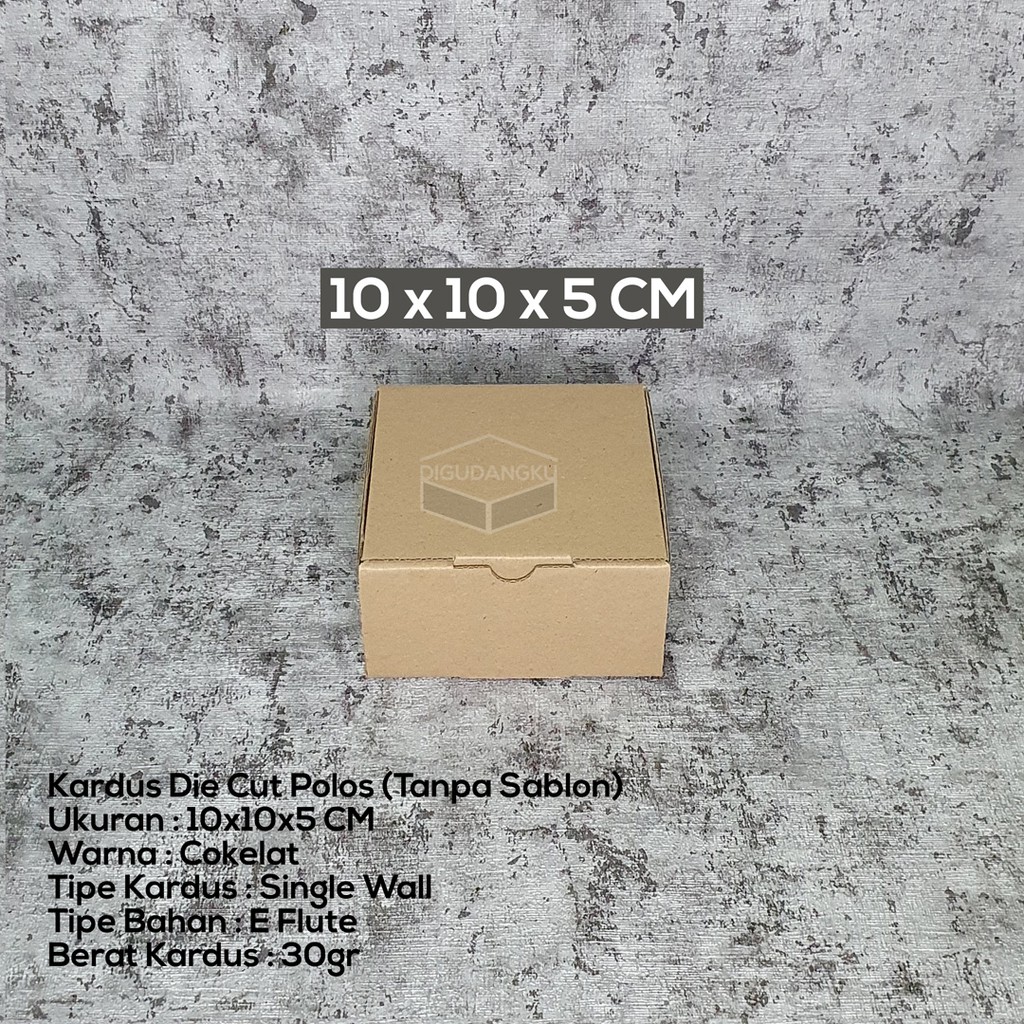 

PAKET Kardus Die Cut Box 10x10x5 cm (Isi 10) | Kotak Kado / Kotak Hampers Box Packaging Model Pizza Box Digudangku