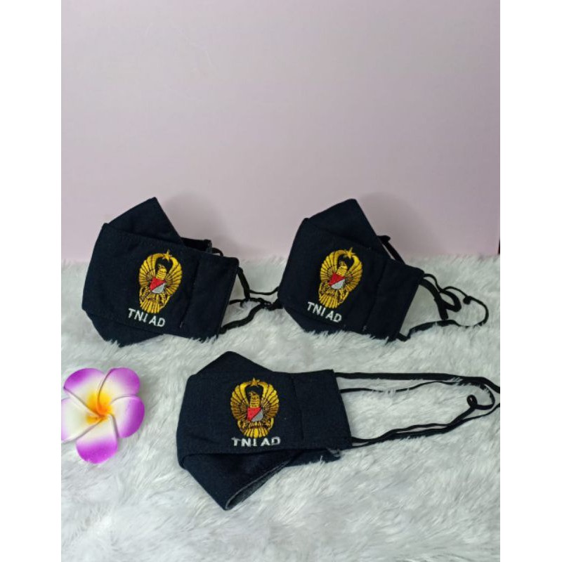 Masker TNI AD 3D Logo Bordir