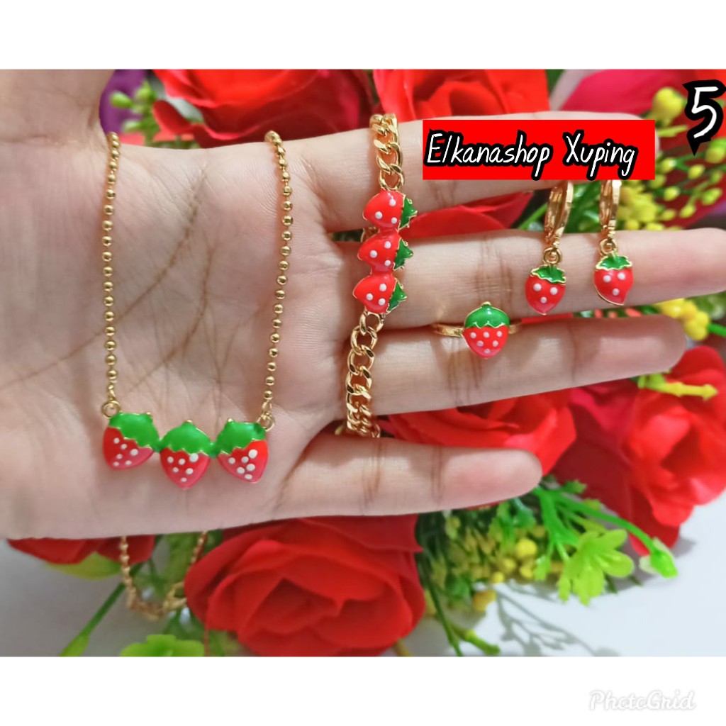 Set Anak Varian Motif Kartun Gold Silver ll Anti Karat COD