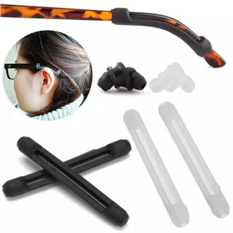 Earhook Kacamata Silicon/Penyangga gagang Kacamata silicon Slip C