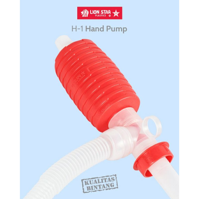 Lion Star H 1 Hand Pump / Pompa Minyak  Air Bensin Plastik LIONSTAR Merah