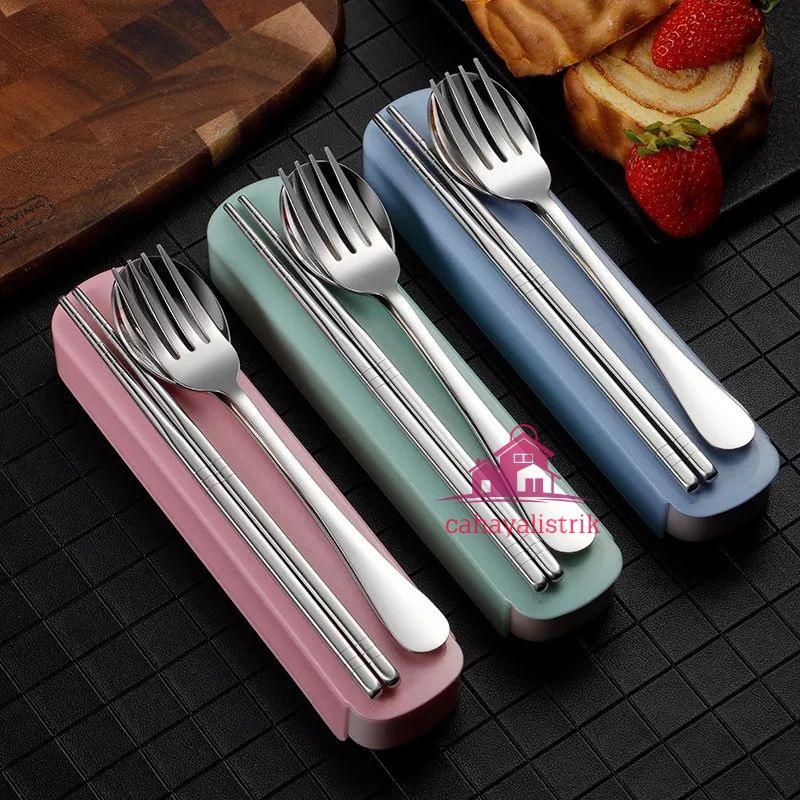 Set sendok alat makan 4 in 1/Alat makan stainless 1 set isi 4 pcs - Sendok Garpu Set