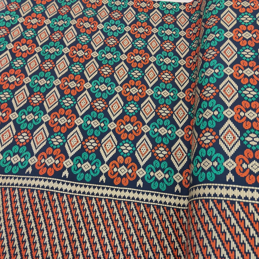 KAIN BATIK PRADA KAIN BATIK KATUN HALUS METERAN GRADE PREMIUM MOTIF SONGKET DENGAN PRADA MENGKILAP D