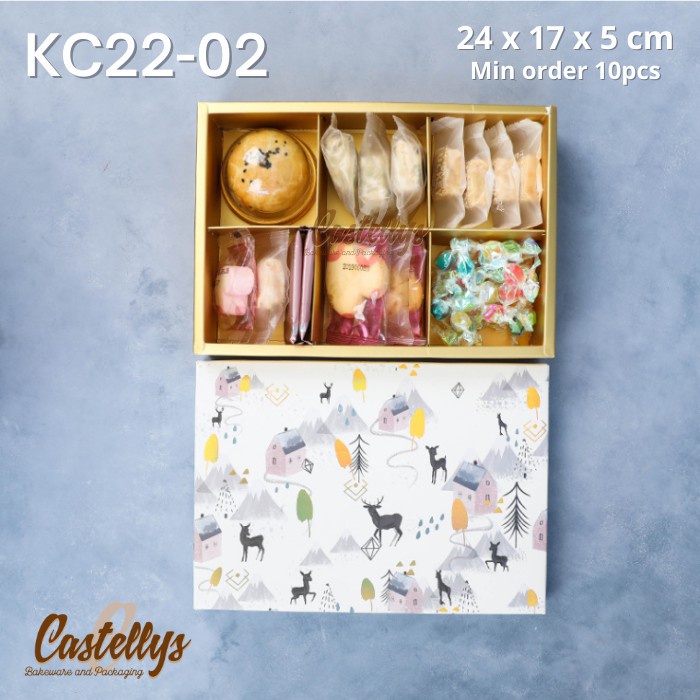 

KC22-02 Kotak Box Kue Isi 5pcs Christmas Natal Mooncake Hampers