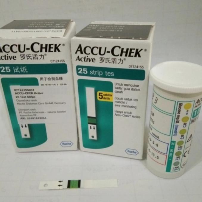 Strip Accu Check Aktif Isi 25 Isi Ulang Strip Accu-Check Active Termurah