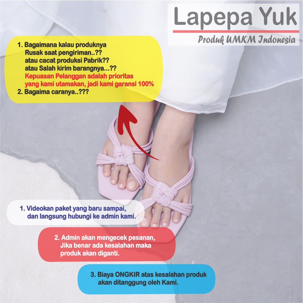 LAPEPA YUK - Sandal Wanita Teplek DIANDRA ALL COLOR Sendal Cewek Flat Kasual Model Silang Unik Size 36 37 38 39 40 Lucu Jalan Casual Santai Rumah Slop Warna Hitam Putih Sandals Pergi Selop Premium Original Kekinian Terbaru Shoes Mall Official Store