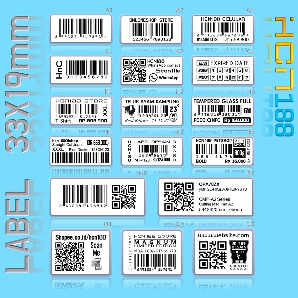 

Cetak Barcode Label & Desain 33X19mm