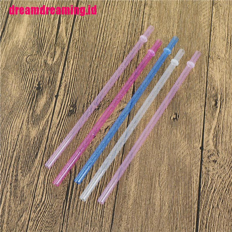 25pcs Sedotan Plastik Motif Garis Warna-Warni Reusable Untuk Pesta Pernikahan