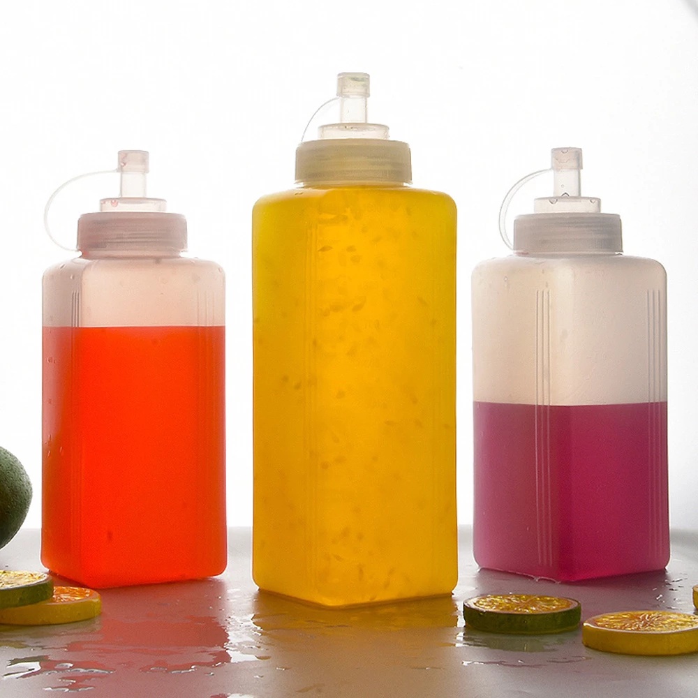 Botol Saus Buah Bahan Plastik Tahan Debu Ukuran 800 / 1000ML Untuk Rumah Tangga