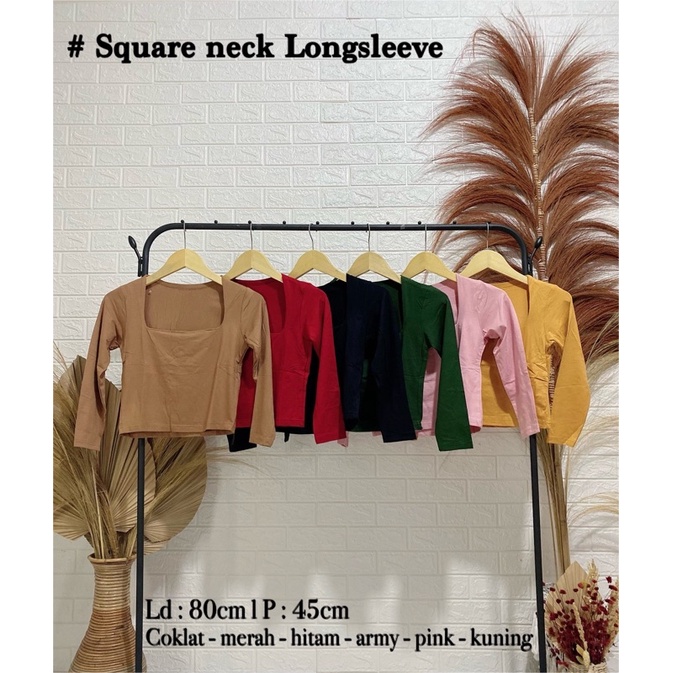 Squareneck blouse Lengan Panjang / squareneck crop top VIMEL COLLECTION