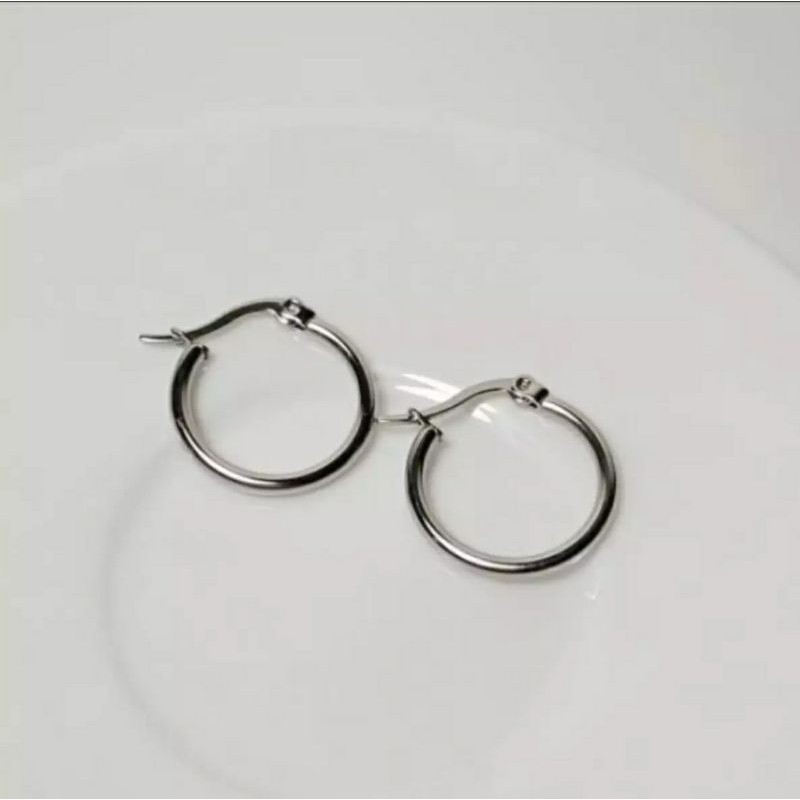 ANTING HOOP TITANIUM STAILESTEEL CEWEK COWOK ANTI KARAT MURAH BERGARANSI-5