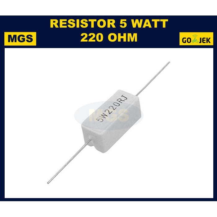 10PCS Resistor 5 Watt 220 Ohm