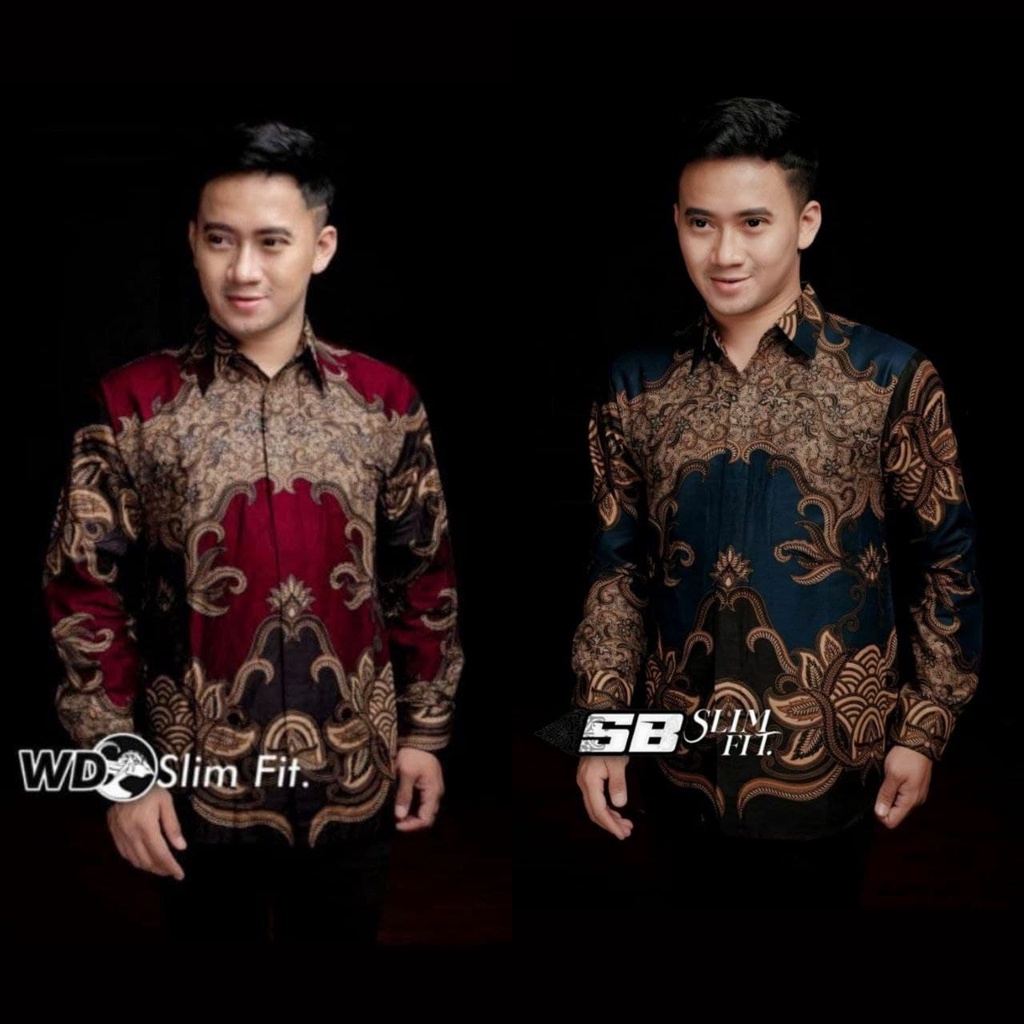 KEMEJA BATIK PRIA LENGAN PANJANG SIZE M L XL XXL BSWART Batik HRB026 kenango panjang padi