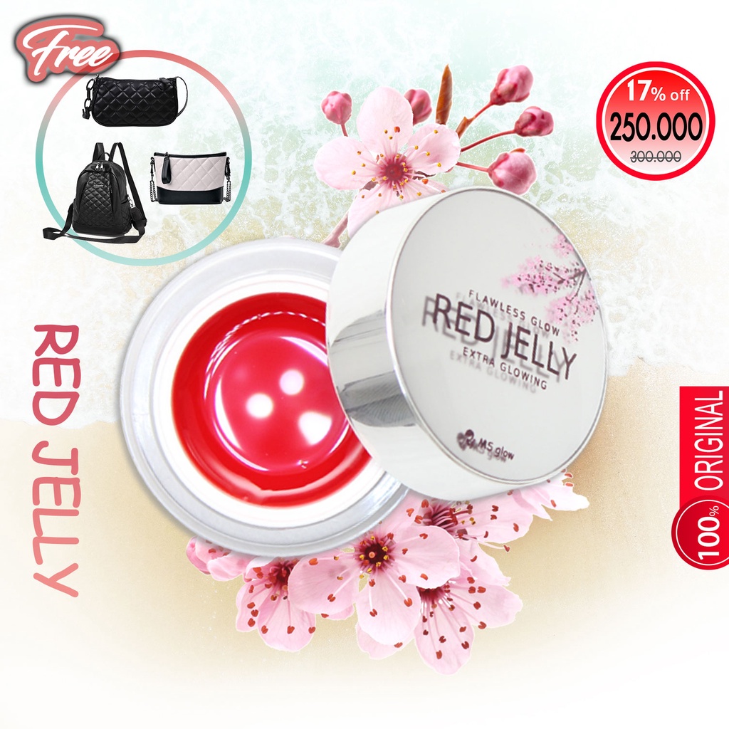 [free tas cantik] MS GLOW RED JELLY RADIANCE GOLD 100% ORIGINAL COD CARUBAN SARADAN MADIUN MSGLOW PE