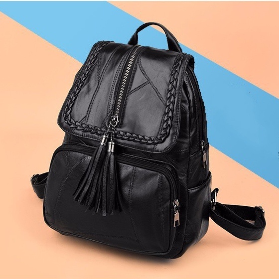 TAS RANSEL WANITA KULIT PREMIUM HITAM KAJESA TA550B5 BACKPACK CEWEK KOREA GENDONG PUNGGUNG SEKOLAH KULIAH KERJA BATAM BRANDED KEKINIAN MURAH FASHION REMAJA