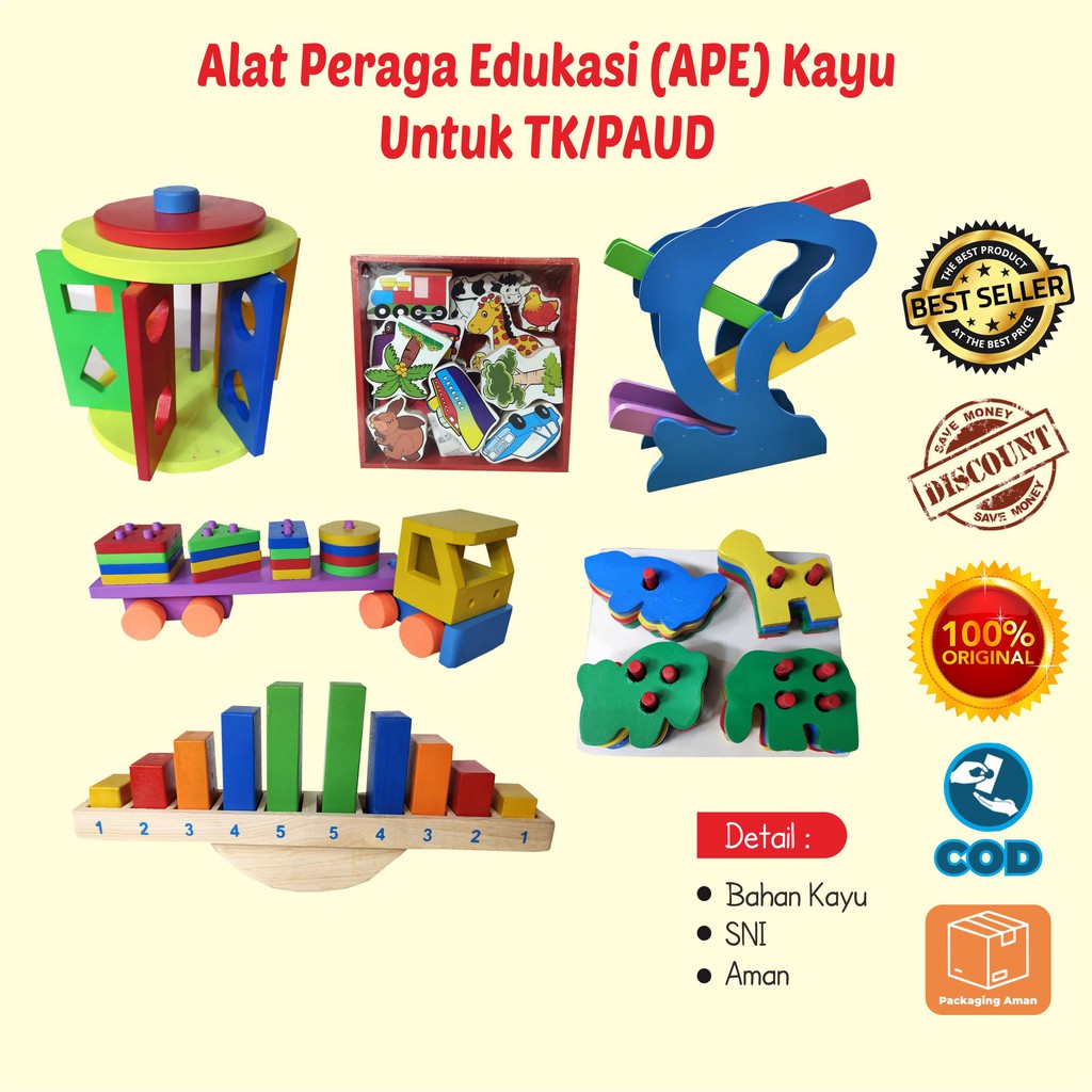  Mainan  Kayu Edukasi  Anak Alat Peraga Edukasi  Untuk Anak Tk 