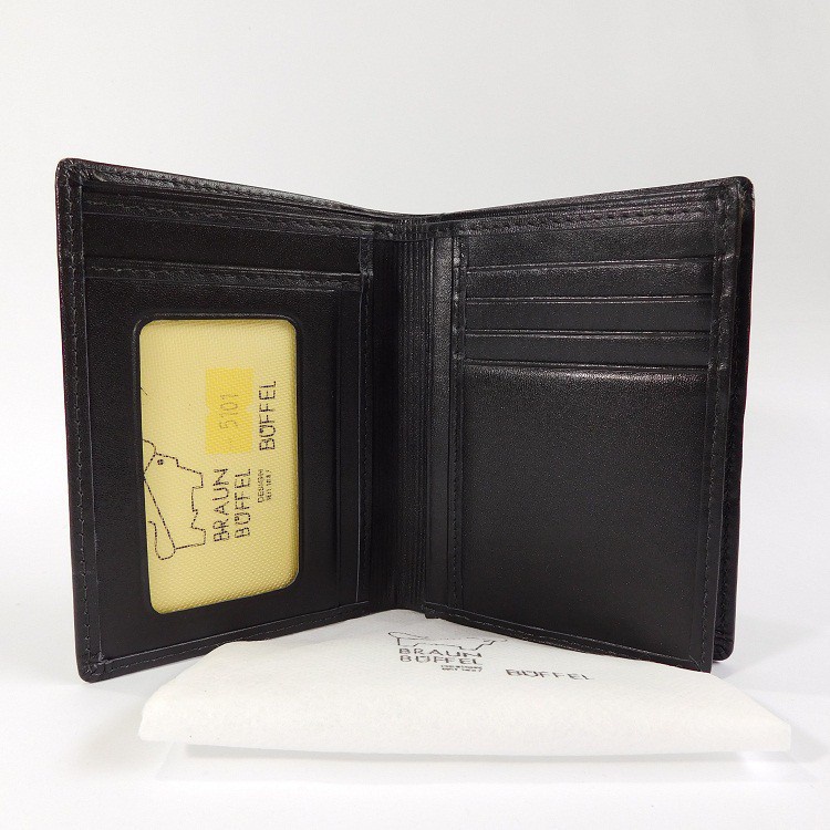 Gratis Ongkir DOMPET KULIT PRIA BERDIRI IMPORT BRANDED | BRAUN BUFFEL 5101 BLACK