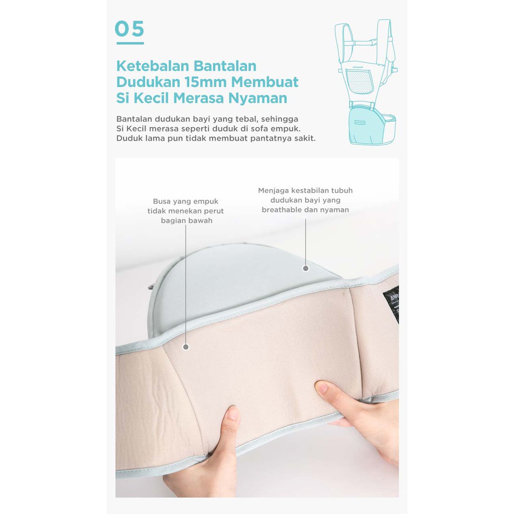 MOOIMOM - Casual Hipseat Carrier Gendongan Bayi