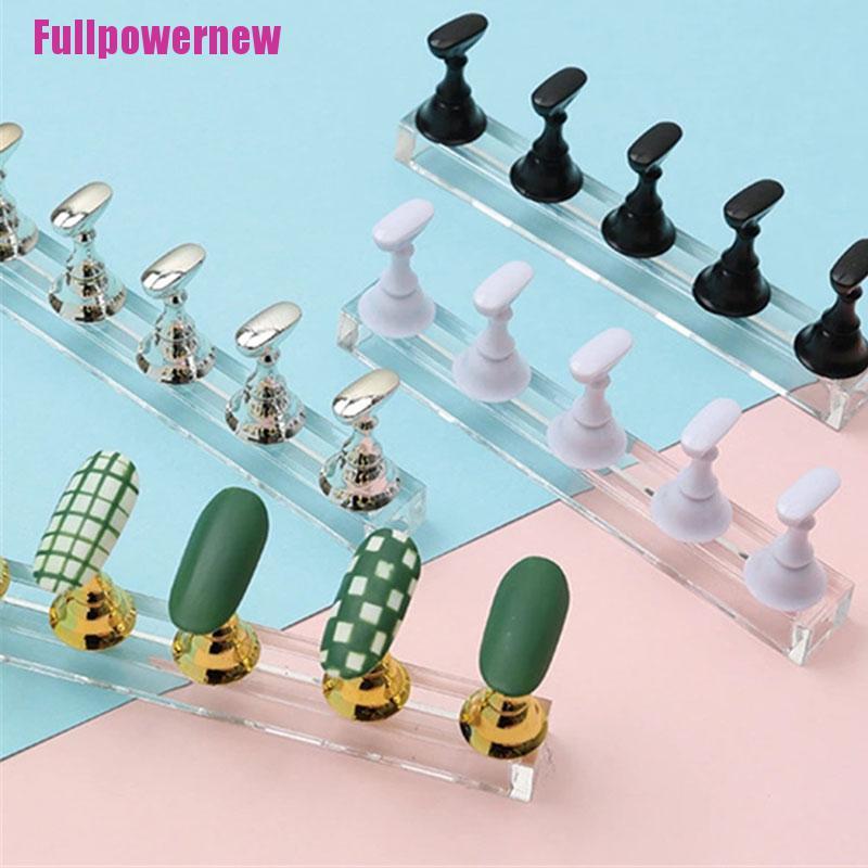 (Full) Stand Holder Kuku Palsu Magnetik Untuk Latihan Nail Art / Manicure