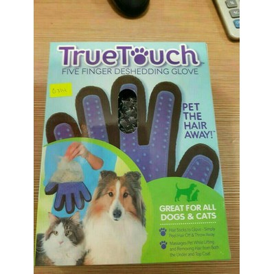 Sarung Tangan Pijat Gromming Bulu Anjing/Kucing True Touch Five FingerJ