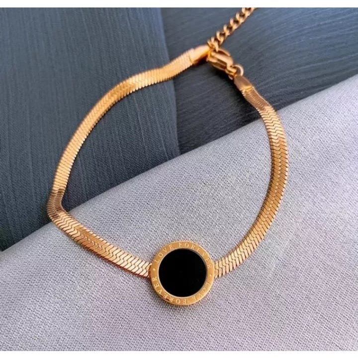 GELANG TANGAN TITANIUM IMPORT Asli Titanium Anti Karat Dan Luntur Gelang Wanita Remaja Korea Gelang Wanita Rantai Gelang Wanita Emas 24k Gelang Anti Karat