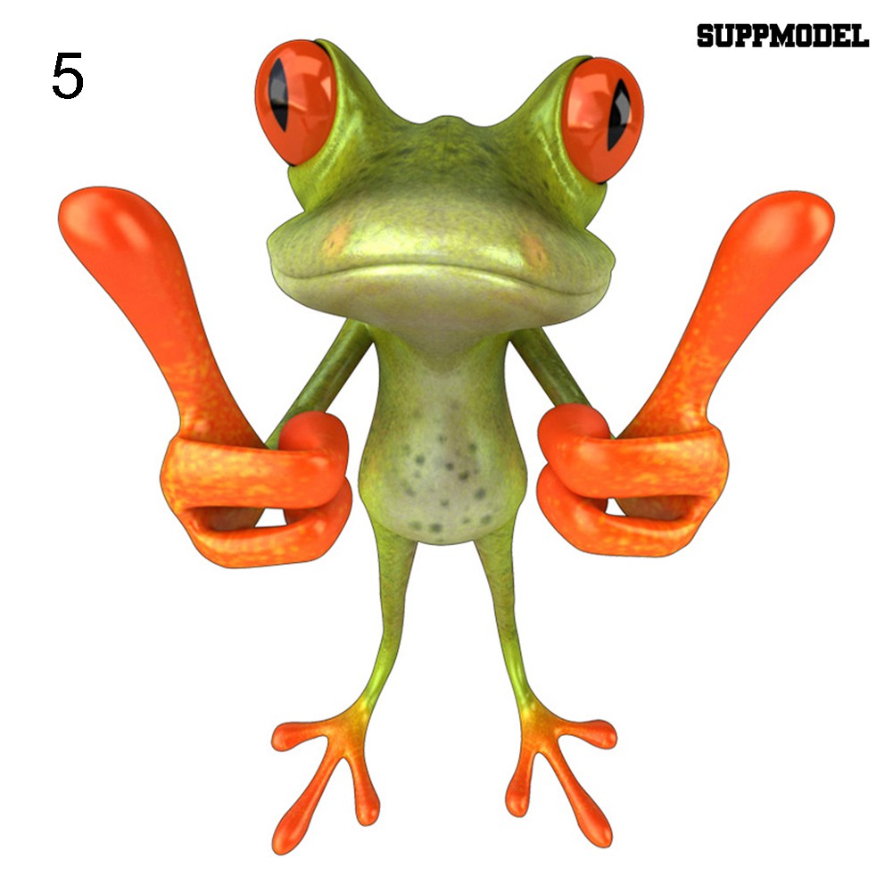Supmodel 3D Frog Cartoon Funny Car Auto Trunk Body Bumper Window Decor Decals Sticker