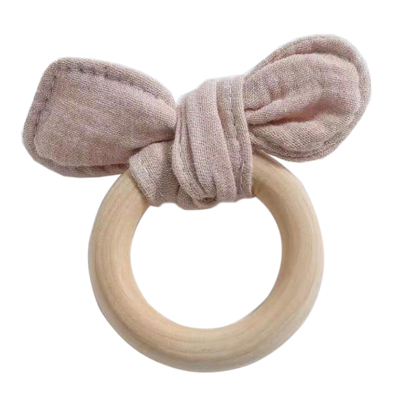 Mary 1pc Mainan Teether Ring Kayu Untuk Bayi Newborn