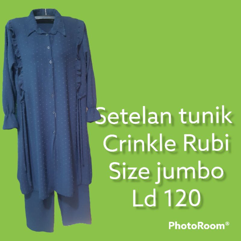 setelan crinkle rubi  jumbo