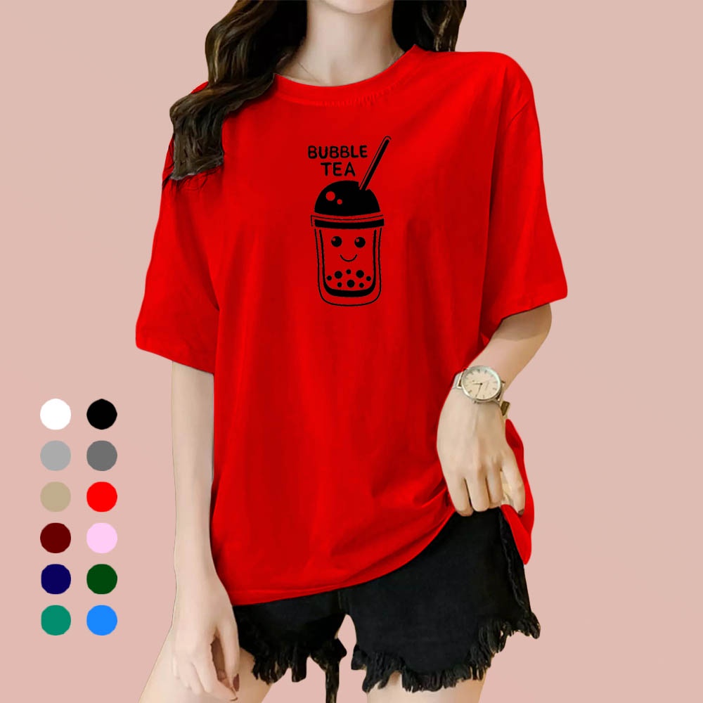 Kaos Wanita Bubble Tea / Kaos Soft Katun / Atasan Wanita - Pria (Unisex)