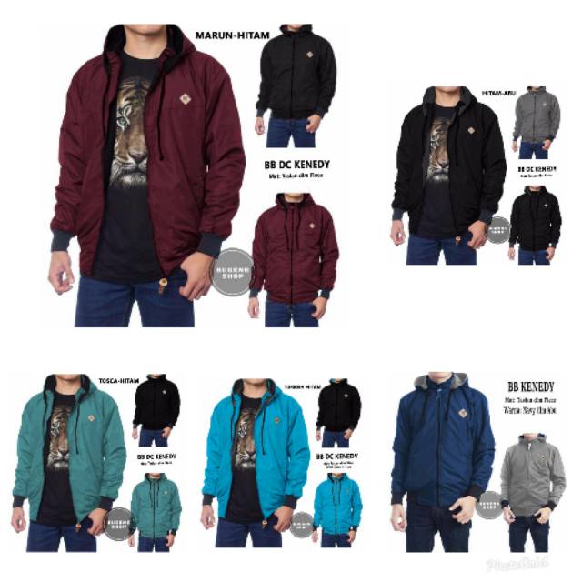 Jaket BB DC Kenedy Pria / Jaket Bolak Balik / Jaket Pria DC Bolak Balik Jaket Parasut Jumbo