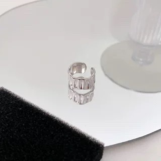 Cincin Model Terbuka Dapat Disesuaikan Desain Tidak Teratur Gaya Korea Untuk Wanita