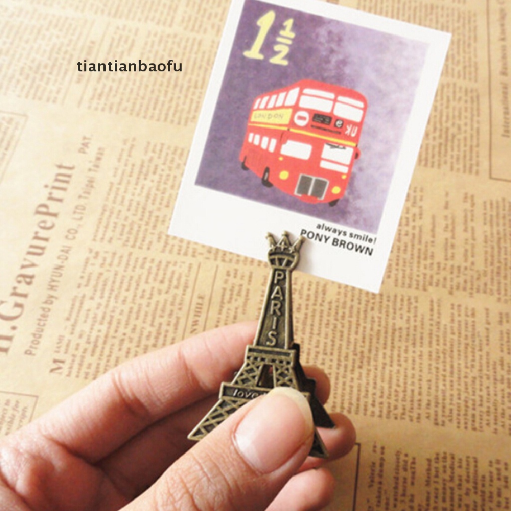 Klip Stand Display Holder Kartu Foto Memo Bentuk Menara Eiffel Untuk Dekorasi