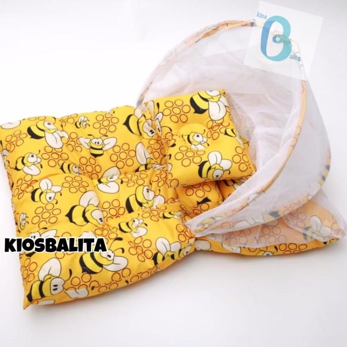 Kasur Kelambu Bayi Set Bantal Guling Premium/ Kasur Lipat Kelambu Baby