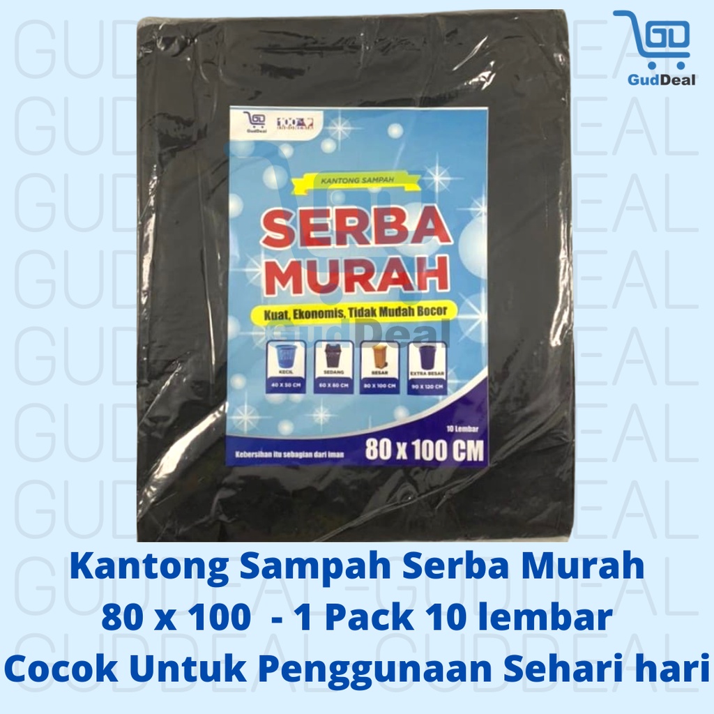 Jual Kantong Plastik Sampah Hitam Trash Bag 80 X 100 10 Pcs Kantong Sampah Hitam 80x100 4527