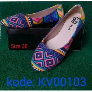 sepatu flat - b shoes - flat shoes canvas tribal -  sepatu flat