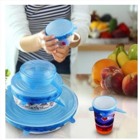 [SERBAGUNA] - Penutup Makanan Silikon Elastis / Food Cover 6 In 1