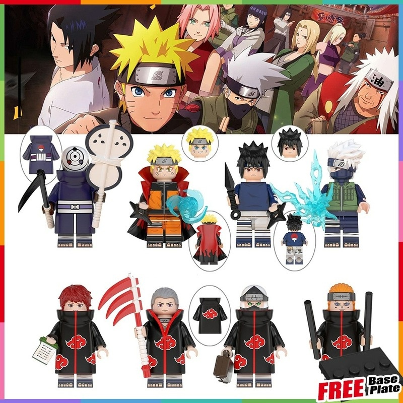 Mainan Balok Bangunan Mini Figure Naruto Akatsuki Uchiha Obito Pein Hatake Kakashi Ninja Manga Untuk Hadiah