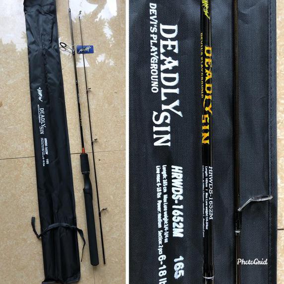 Joran Pancing Murah Carbon Hollow Harrow Deadly Sin 165 cm Line 6-18Lb