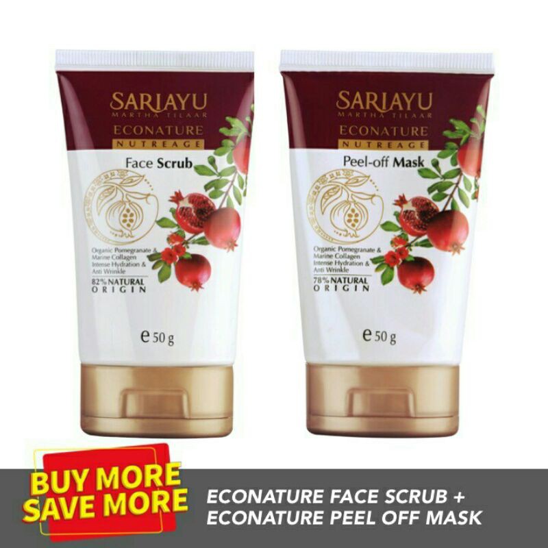 Sariayu Econature Peel of mask dan Econature Face scrub