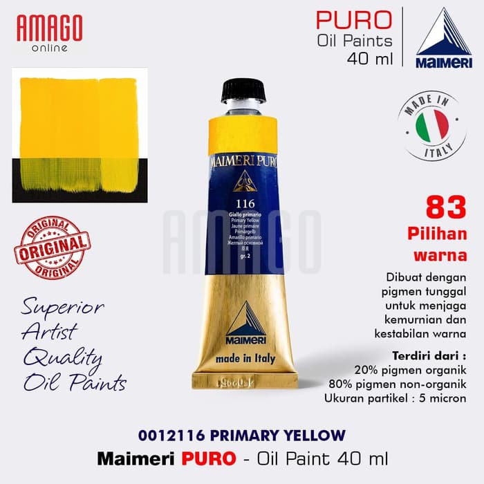 MAIMERI PURO - OIL PAINT - PRIMARY YELLOW - 40ML - M0012116