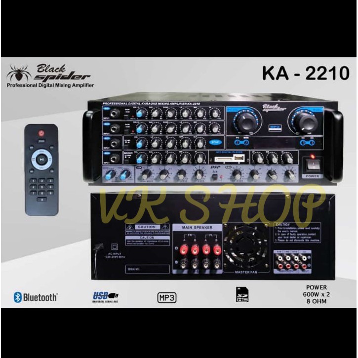 AMPLIFIER BLACK SPIDER KA 2210 / KA-2210 BLUETOOTH