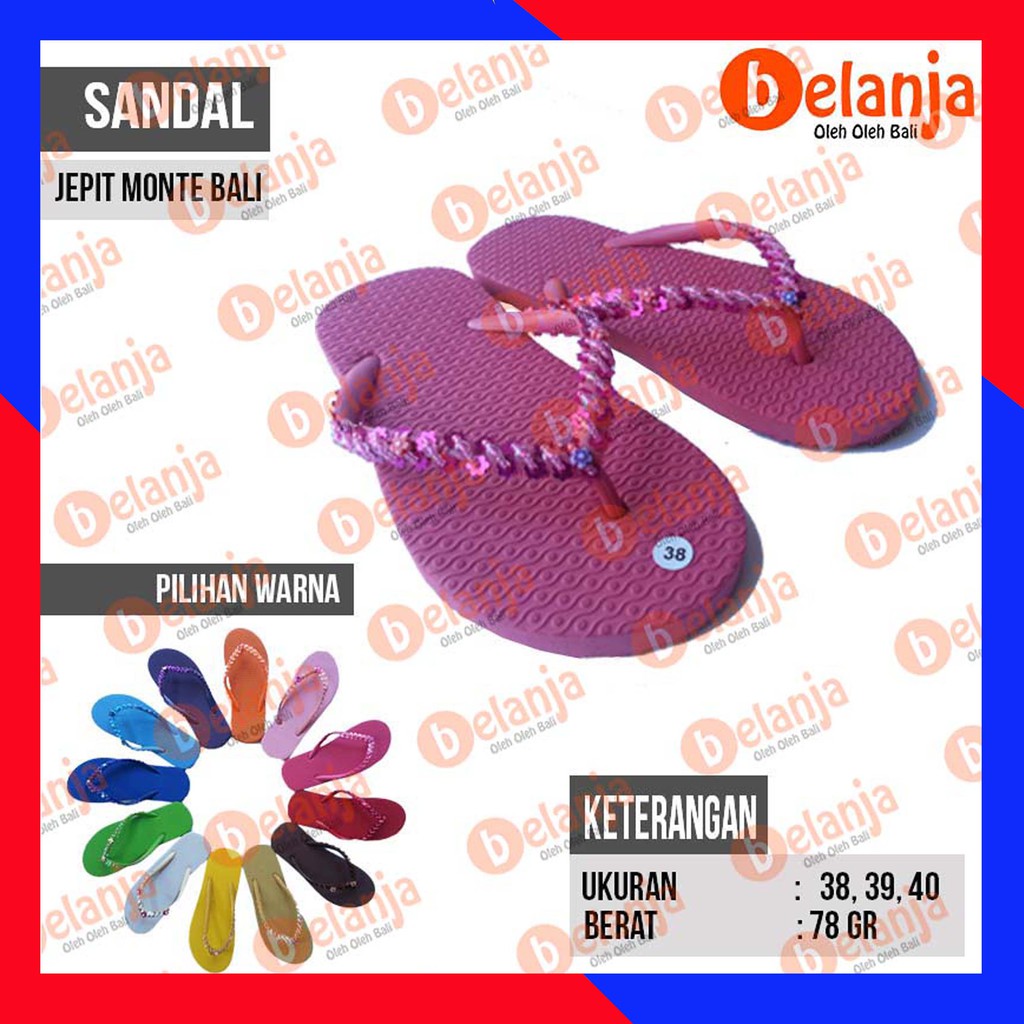 Sandal Jepit Monte Bali sandal pantai bali sandal murah oleh oleh bali