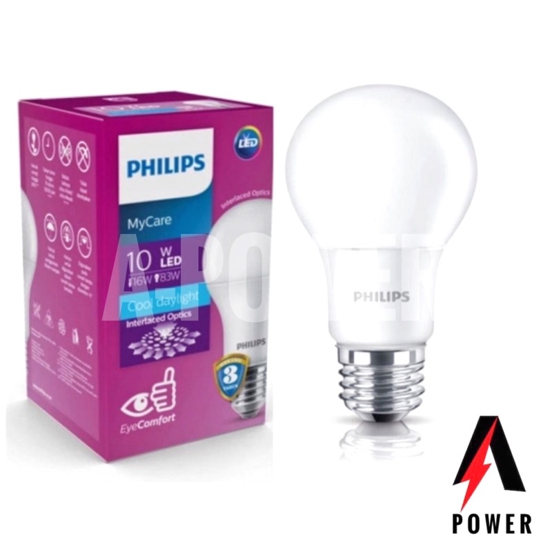 Philips - Lampu LED Bulb/Bohlam MyCare 10W (Putih / Kuning)